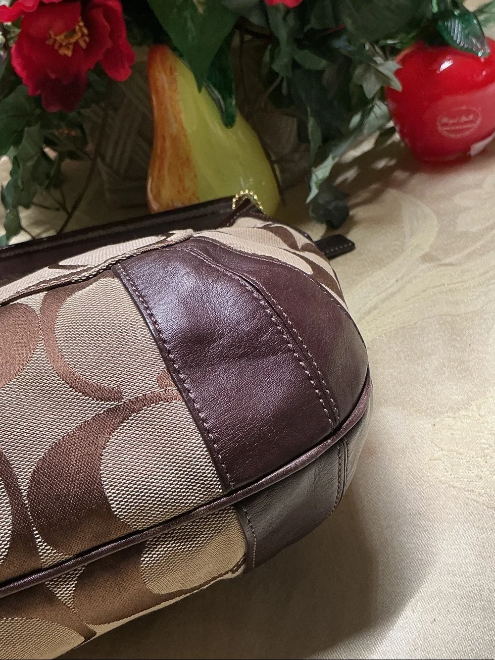 Coach Y2K Signature Canvas Shoulder Bag in Brown and Tan